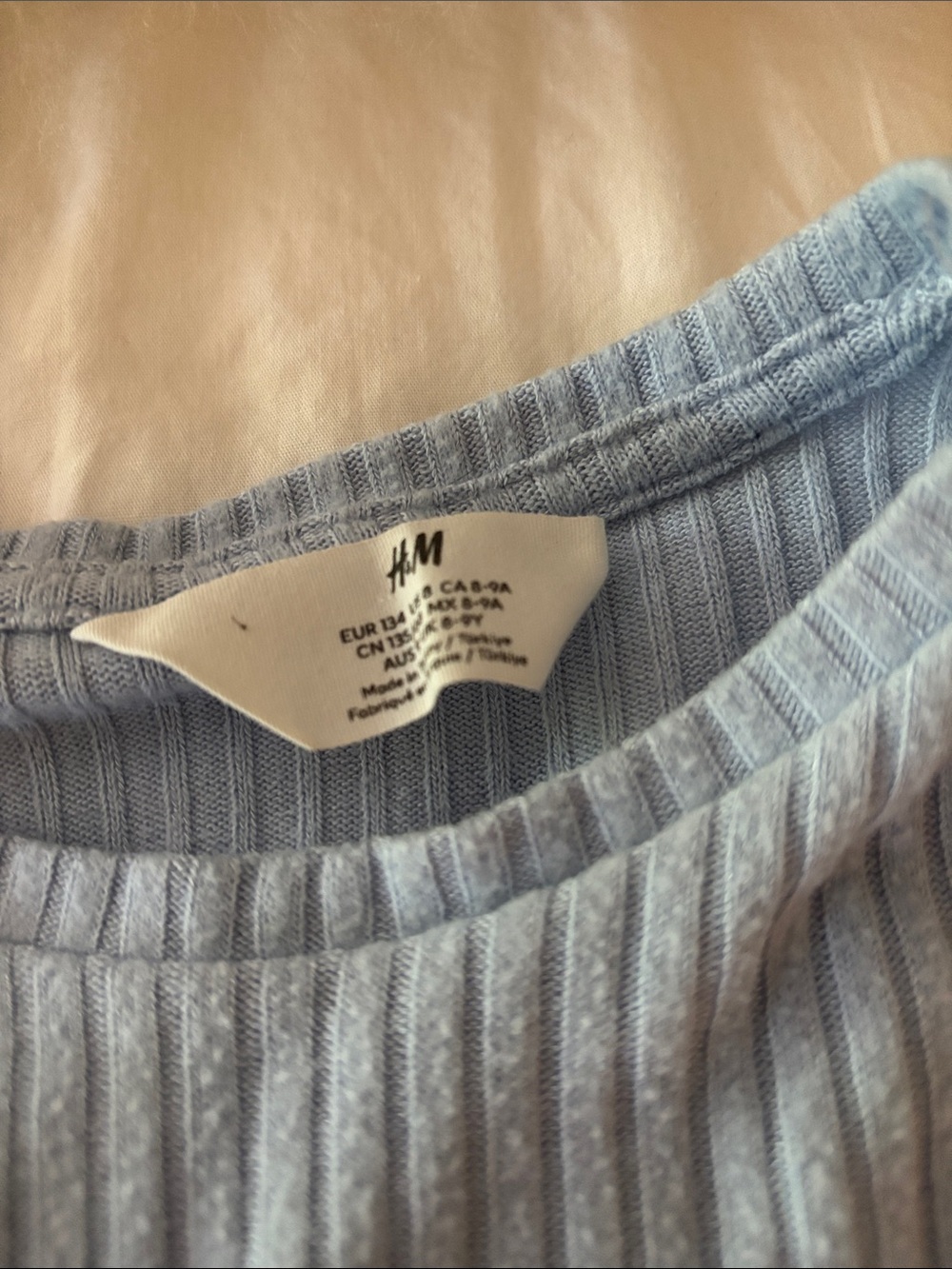 H&M Girls Light Blue Ribbed Set - Picture 2 of 4